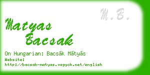 matyas bacsak business card
